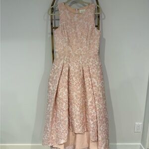 Shoshanna Pink High-Low Pleated Dress